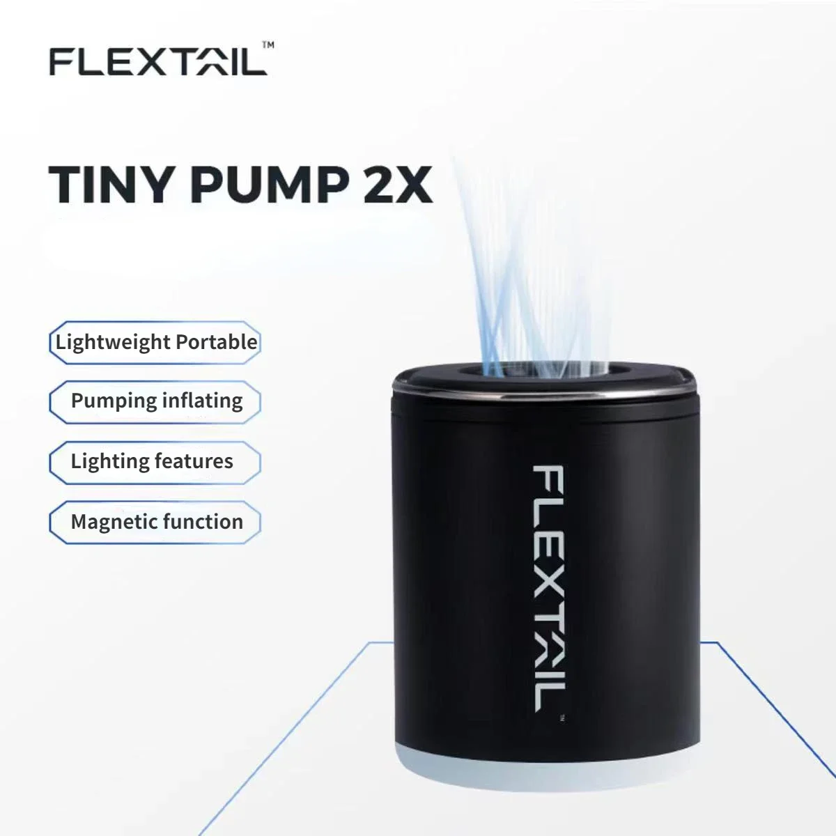 FLEXTAIL Tiny 2X Air Pump Outdoor Camping Portable Mini Inflator Pump Ultralight Wireless Electric Small Illumination Air Pump