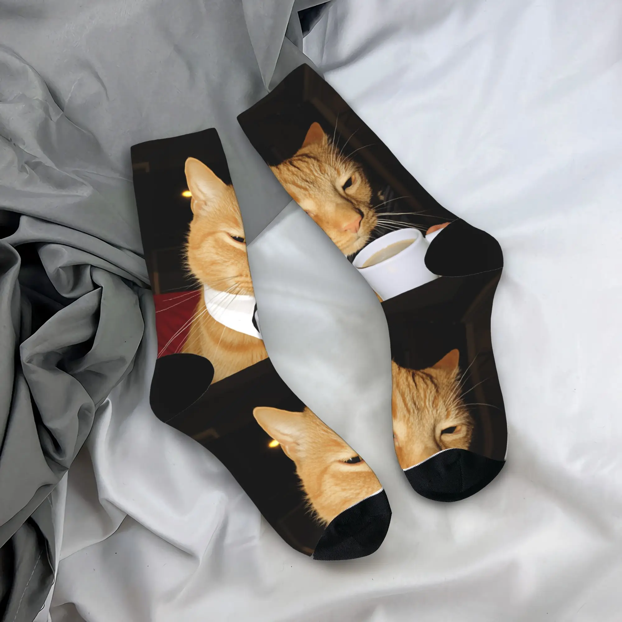 

Мужские носки, чулки с забавными мемами для домашних животных, нескользящие носки высокого качества, зимние повседневные велосипедные носки с принтом