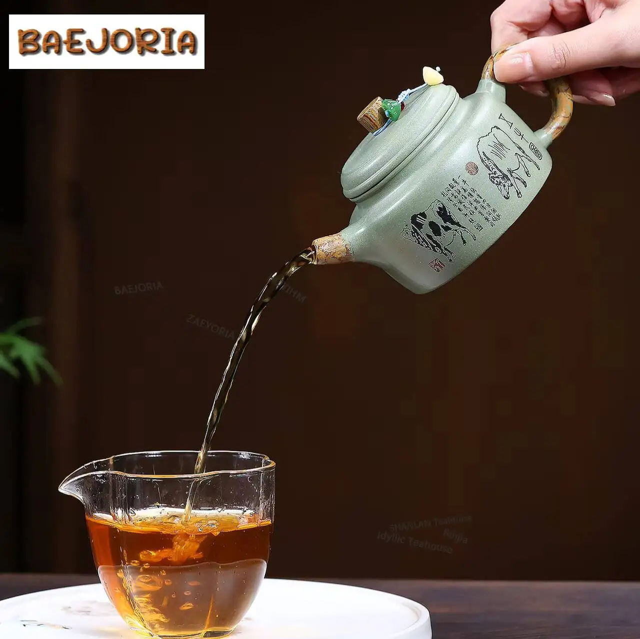 250ml Classic Yixing Purple Clay Teapots Handmade De Zhong Pot Raw Ore Bean Green Mud Kettle Chinese Zisha Tea Set Accessories