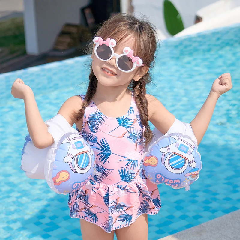 1Pair Children's Sleeves Swimming Ring Kids Inflatable Swim Arm Float Armbands Circle Tube Ring Trainer Pool Accessories