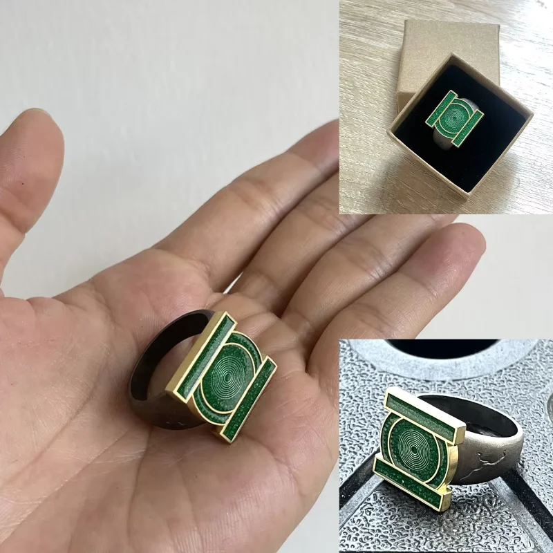 2026 New Hot John Stewart Green Lantern Ring Cosplay Metal Ring For Men Jewelry Decoration Accessories Collection Gifts
