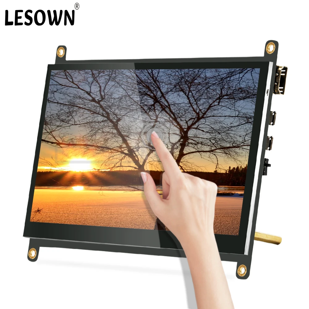 lesown tela touch com alto falantes ips 800x480 ultra hd monitor hdmi tela capacitiva para rpi equipamento medico 01