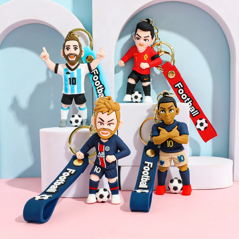Football Jersey Keychain Cartoon Soccer Birthday Party Supplies Toy Key Ring Cristiano Ronaldo Messii Souvenir Gifts for Fans view 2