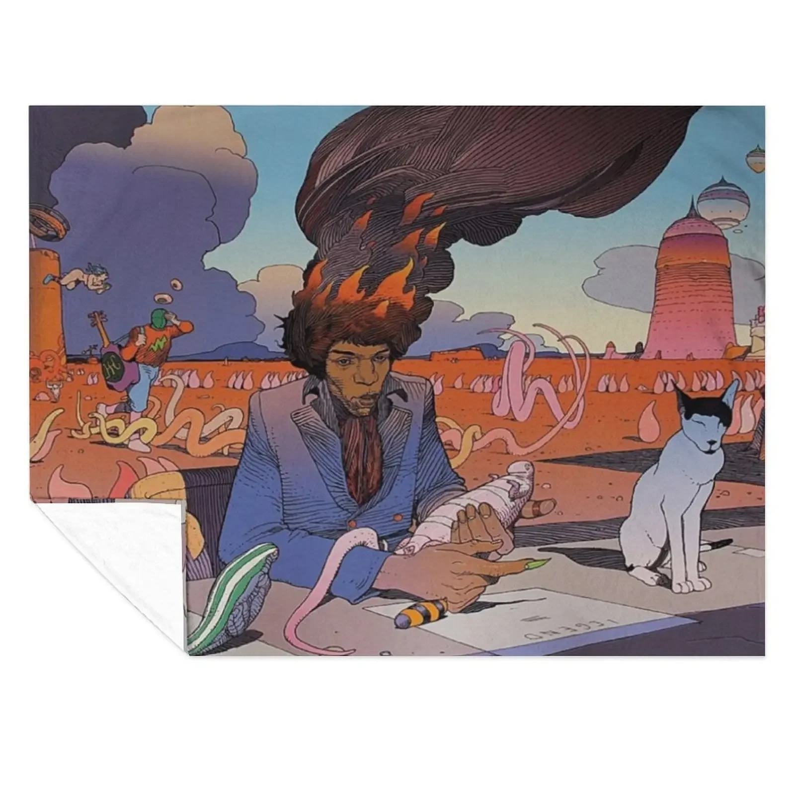 

Art by Jean Giraud Throw Blanket Beach Kid'S Camping Blankets For Baby Blankets
