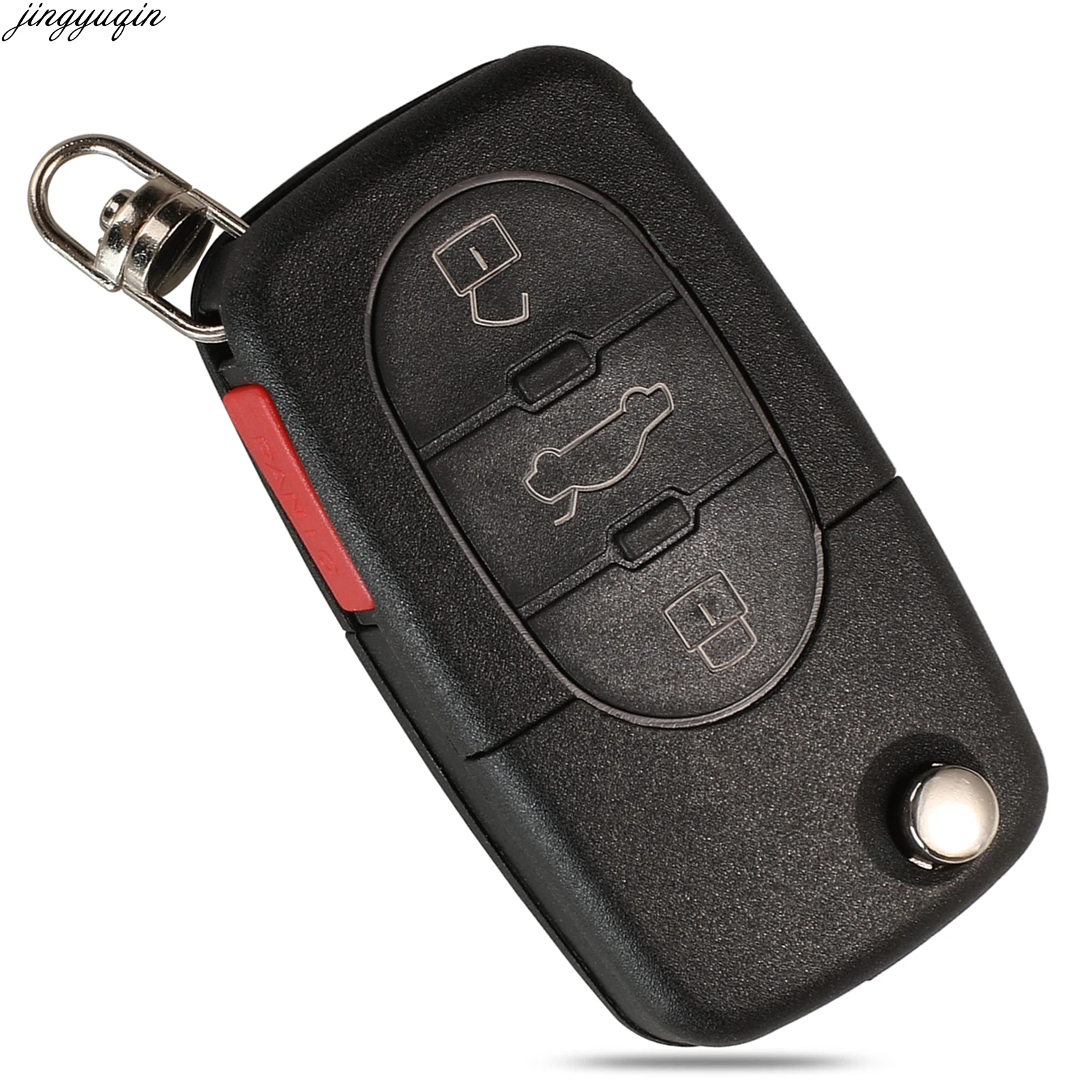 

Jingyuqin 10pcs Remote Car Key Case Shell For Volkswagen Vw Jetta Golf Passat Beetle Skoda Seat Polo B5 4 Button Folding Fob