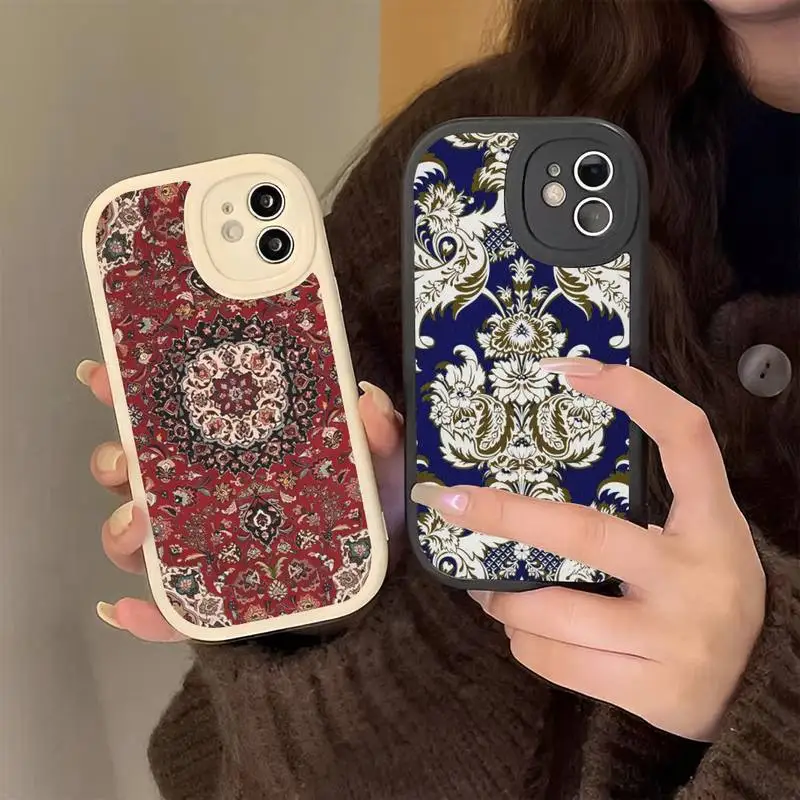 Persian carpet Floral Phone Case Hard Leather Phone Case for iPhone 13 12 Mini 11 14 Pro Max Xs X Xr 7 8 Plus 6 6s Se 2022