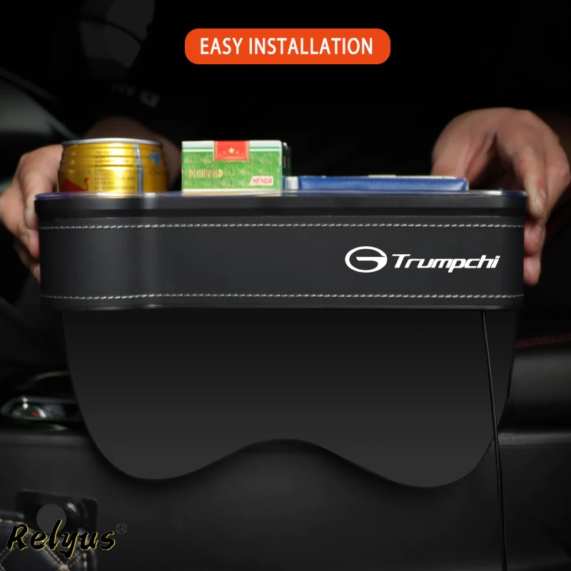 Car Seat Gap Filler Organizer for Trumpchi GAC GS3 GS4 GS5 Coupe GA4 GS8 GM6 USB Charging Atmosphere Lamp Auto Storage Box