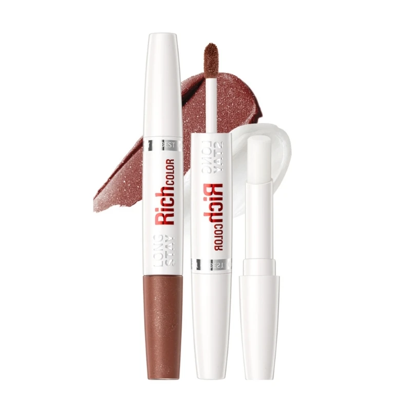 2 in 1 Double End Lip Gloss ลิปบาล์ม Matte Liquid ลิปสติก Long Lasting C1FF