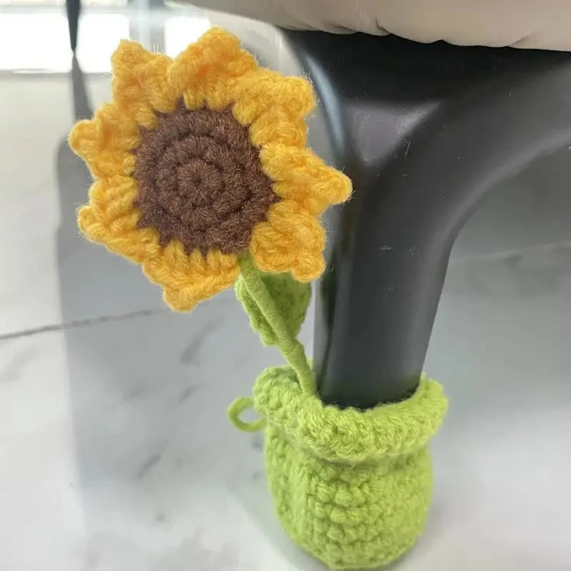 Flower Chair Legs 4Pcs Chair Leg Floor Protector Furniture Sock Elastic Non-Slip Sunflower Design For Oval Furniture Leg