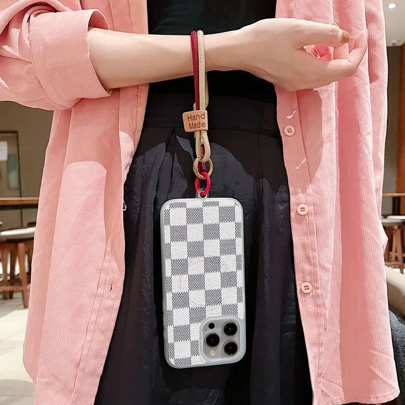 1Pc Random Color Woven Wrist Phone Lanyard, Multifunctional Anti-Drop Handheld Wrist Strap Pendant view 3