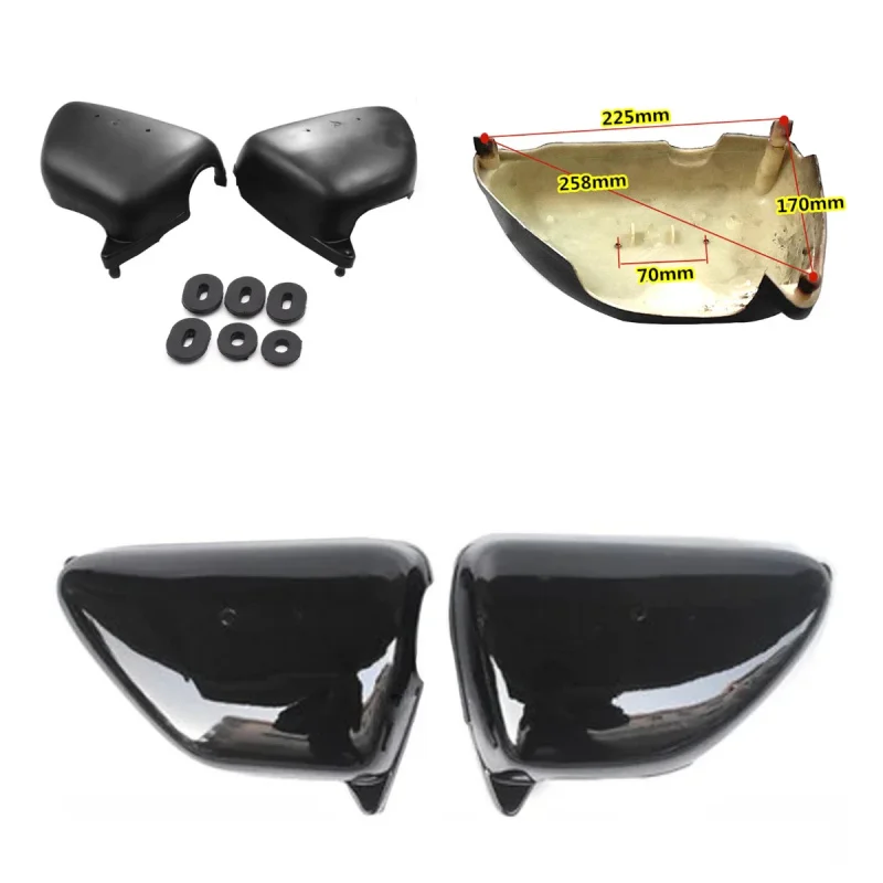 الرجعية دراجة نارية الجانب غطاء أسود لهوندا CG125 CG110 CG125 هدية أجزاء أداة لوحات غطاء خزان الوقود الحرس #2
