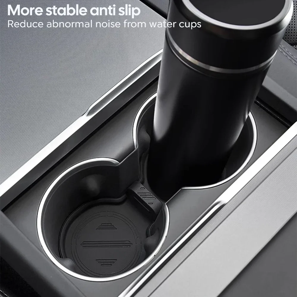 Для Tesla Model Y Launch 2025 Model 3 Highland 2025 Коврик для чашки воды Подставки Слоты Нескользящий коврик Водонепроницаемый коврик для напитков Аксессуары