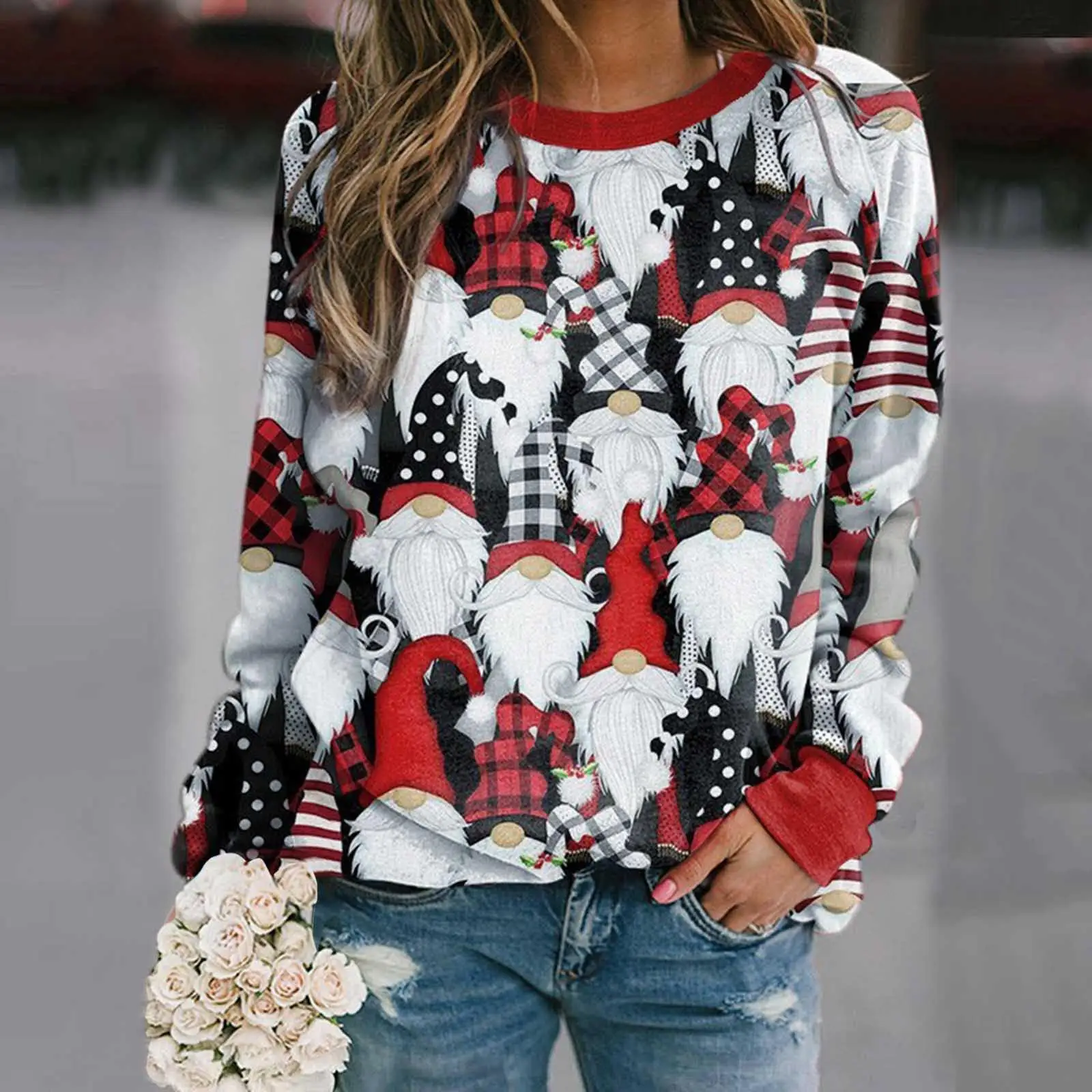 Christmas Snowman Sweatshirts Santa Claus 3D Print Women Casual Long Sleeve Hoodies Y2k Streetwear Pullovers Top Female Clothing