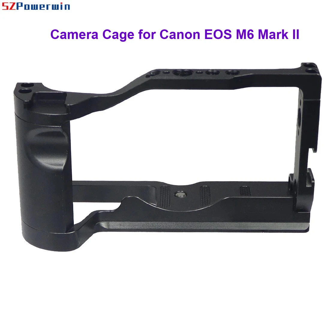 SZPowerwin Video Cage for Canon EOS M6 Mark II – 38mm NATO Rail, Cold Shoe & 1/4