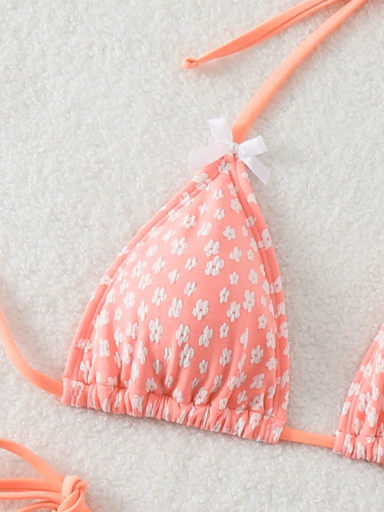 Różowy dwuczęściowy strój kąpielowy z kwiatowym nadrukiem dla kobiet 2025 Bow Halter Push Up Bikini Set Suspender Backless Beach Vacation Swimwear