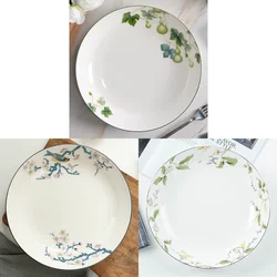 10 inch, bone china food plate, Chinese painting design, ceramic dishes, porcelain big buffet plate, serving sharing plate