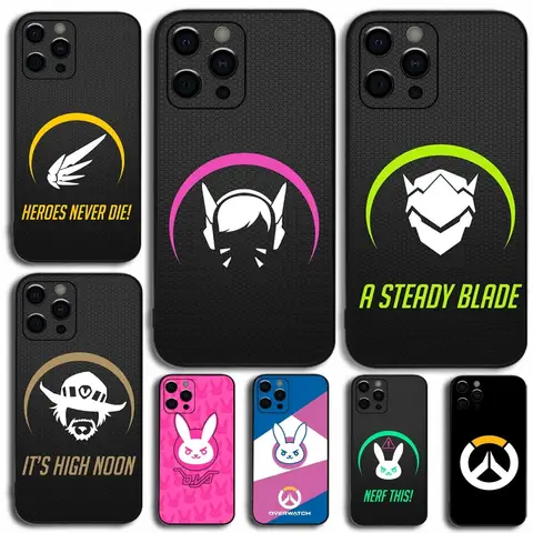 Game O-Overwatch Phone Case For Apple iPhone 15,14,13,12,11,Pro,X,XS,Max,XR,Plus,Mini Soft Black Cover