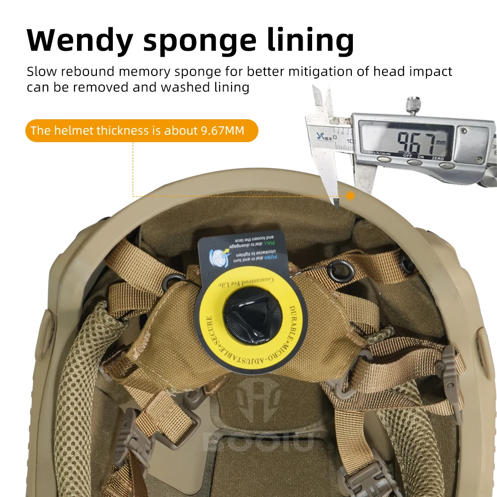 BOOIU Tactical Helmet FAST  Protective  Helmet With Wendy Suspension Waterproof Lightweight Helmet