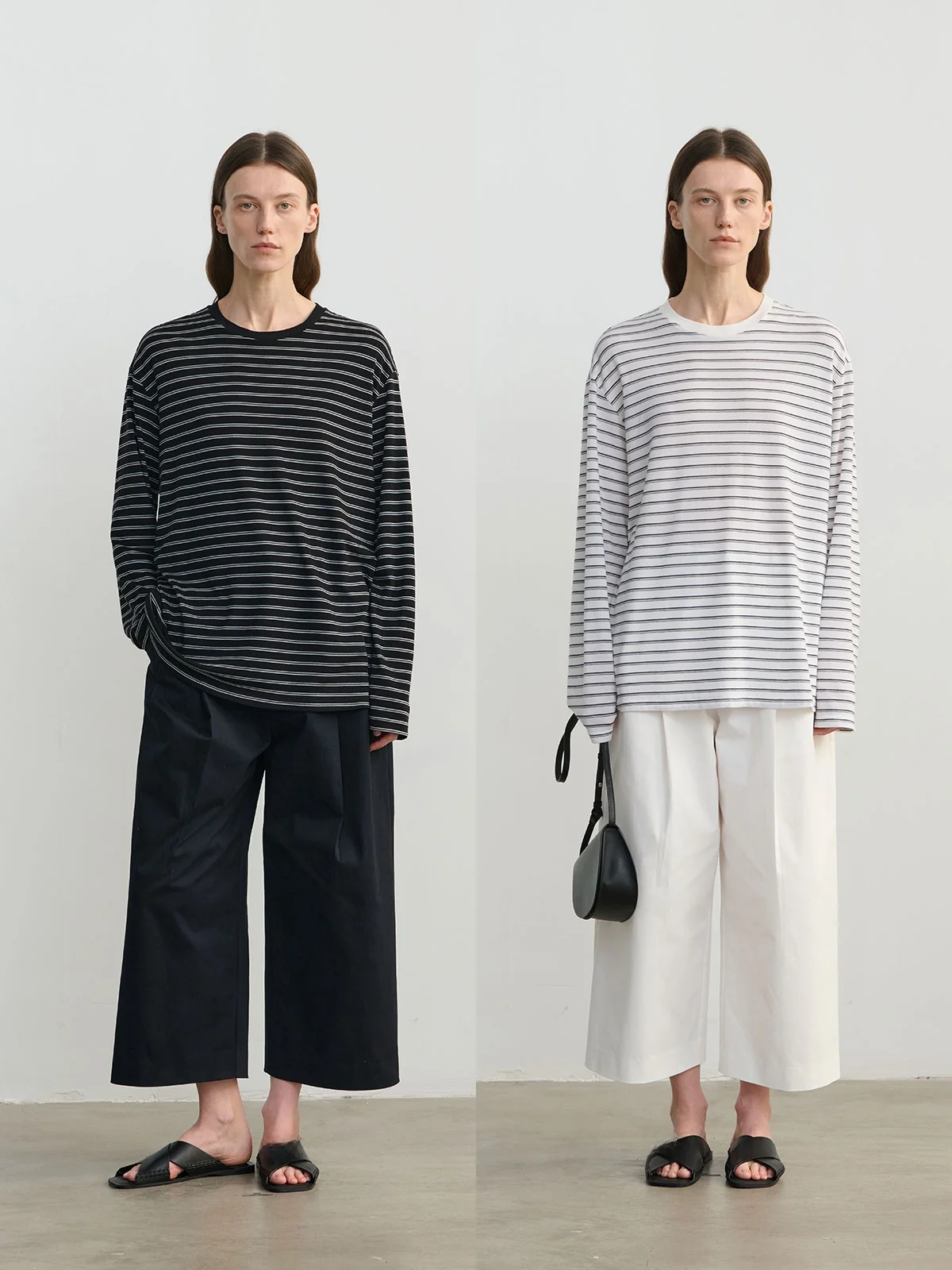 

Женская повседневная свободная футболка REWEAR с длинным рукавом, круглым вырезом, из комфортного волокна Lenzing Lyocell, в полоску, модель 535