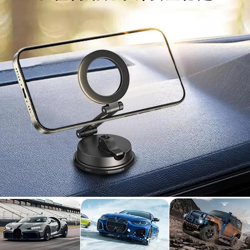 

Magnetic Car Phone Holder Suction Cup Cell Phone Dash Mount Foldable Car Bracket Accessories Rotating Smart Phone Support for