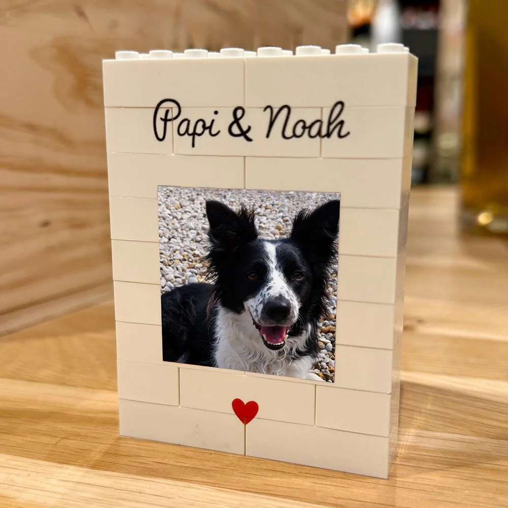 Bloques de construcción personalizados para mascotas, bloques DIY PMMA personalizados con nombre personalizado, regalo único grabado con láser creativo para el amor de las mascotas, 1 ud.