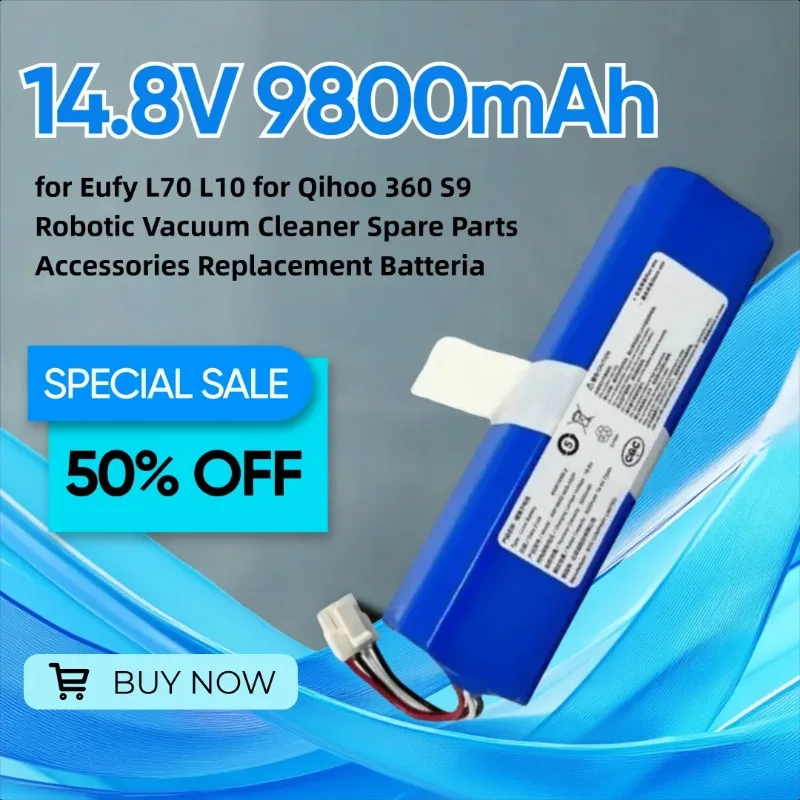 

14.8V 9800mAh Battery Pack for Eufy L70 L10 for Qihoo 360 S9 Robotic Vacuum Cleaner Spare Parts Accessories Replacement Batteria