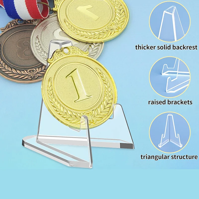 10/30-Piece Triangle Card Display Stand Mini Acrylic Idol Photo Holder Suitable for Coin/Sports Trading Card Display