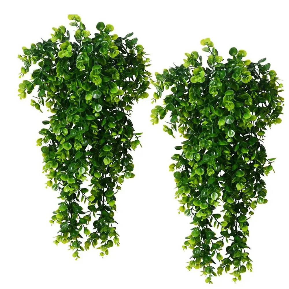 2/4 Piezas de Enredadera Artificial de Eucalipto de 5 Ramas, Planta Colgante de Simulación para Decoración DIY del Hogar y Exteriores