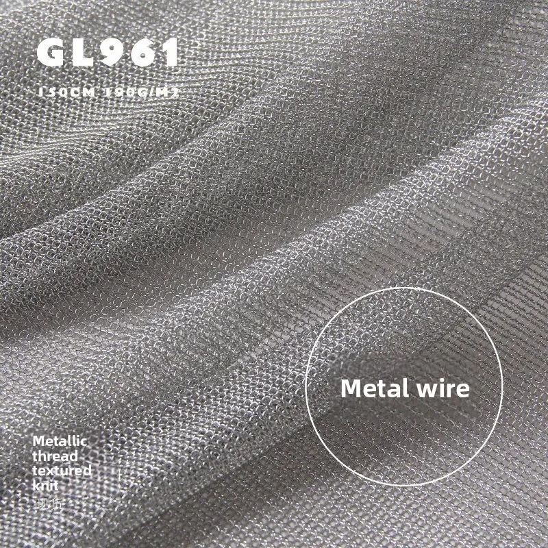 

Soft Knit Metal Wire Drape Light Thin Fabric for Elastic Dress Coat Design Diy By The Meter Sewing Material Cloth Wholesale