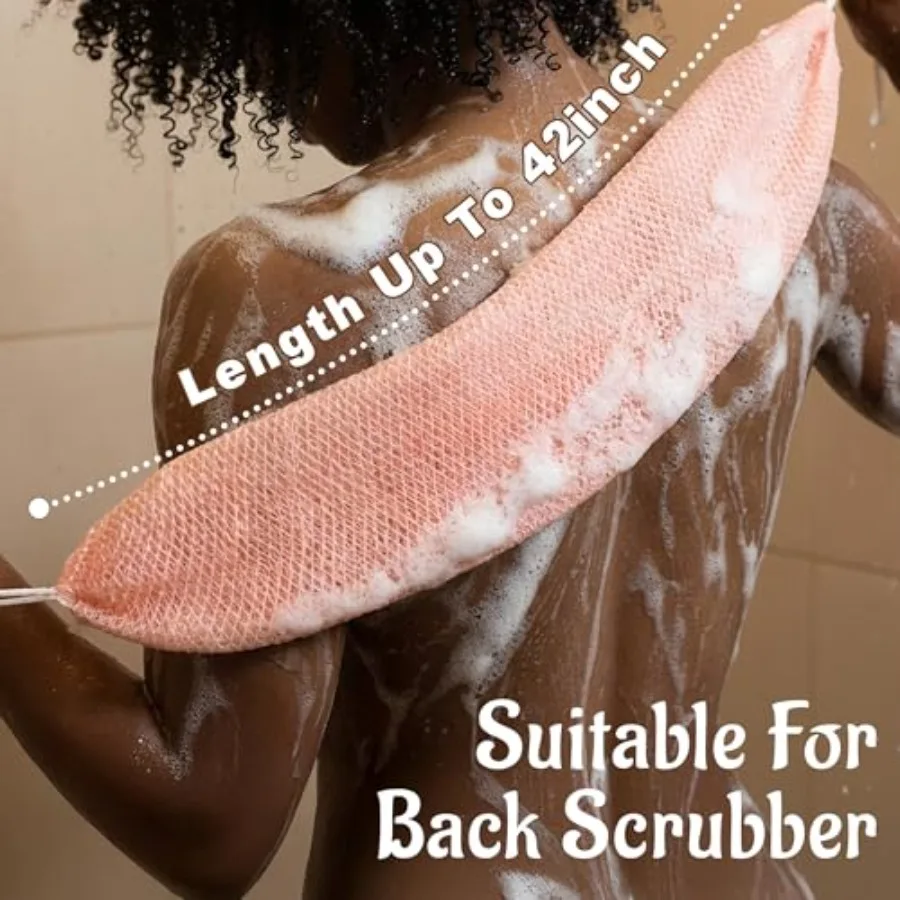 African Net Sponge Authentic with Knots - Exfoliating Washcloth Towel, Back Scrubber for Shower Bath, Exfoliating Body Scrubber view 3