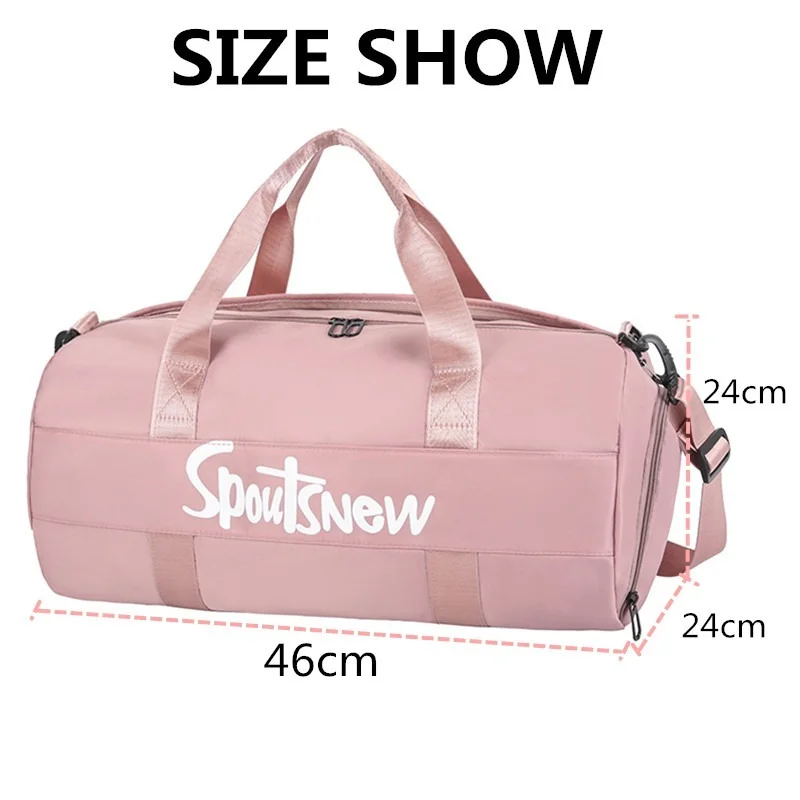 Bolsa De gimnasio negra con lentejuelas para mujer, bolso deportivo impermeable con compartimento para zapatos, para entrenamiento físico, Yoga,