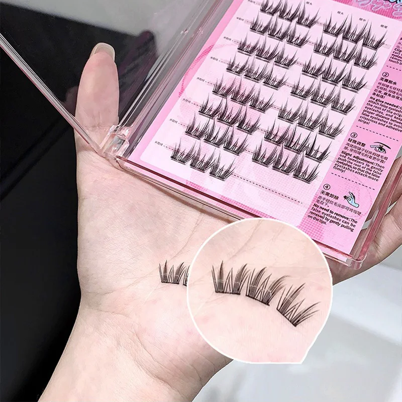 Gege Bear Gogo Bear No-Glue Fałszywe rzęsy - Realistyczny przezroczysty styl, Pikantna dziewczyna Grube i naturalne futro z kreskówek