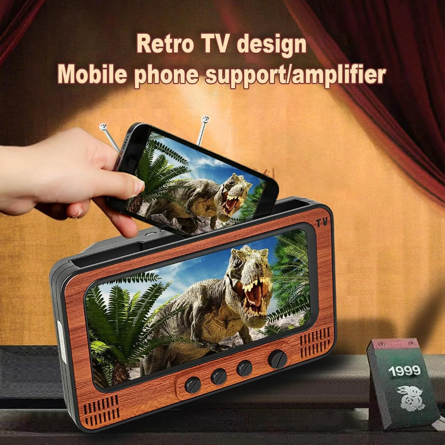 Retro TV stand with phone speaker, retro style, universal kitchen accessory