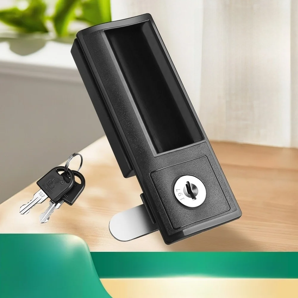 File Cabinet Handle With Lock Plastic Clip Metal Drawer Pull Cabinet Lock For Locking Window Drawer Cupboard Locks Hardware