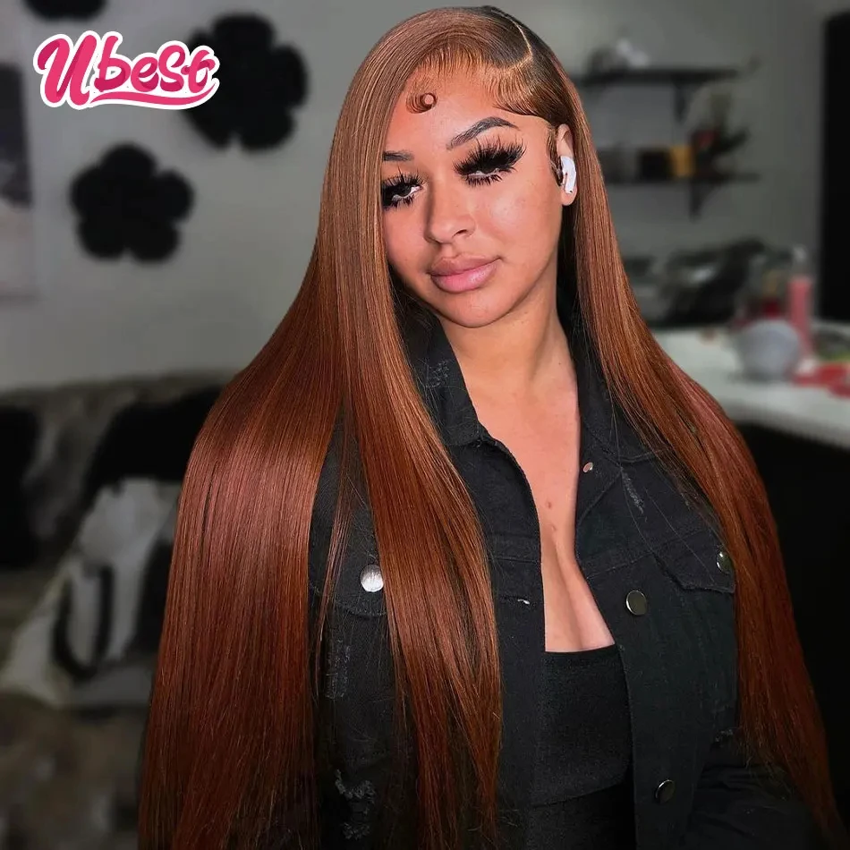 

Ubest 13X6 13X4 Transparent Lace Front Wig Straight 100％ Human Hair 1B Brown Colored 5X5 Lace Closure Wig Pre Plucked For Women
