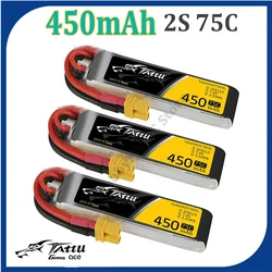 3 sztuki TATTU 450mAh 75C 7.4V 2S bateria Lipo z wtyczką XT30 dla RC FPV Racing Drone Quadcopter