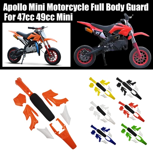 7 colores motocicleta Apollo niños Dirt Pocket Bike Minimoto accesorios plástico carenado guardabarros asiento cojín cuerpo Kits