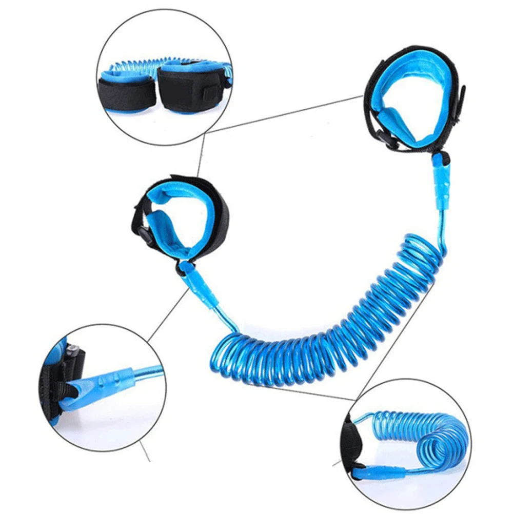 

Anti Lost Belt Kids Safety Harness Blue Leash Durable Wire Rope Long Elastic Wrist Link Traction Comfortable Indoor Outdoor