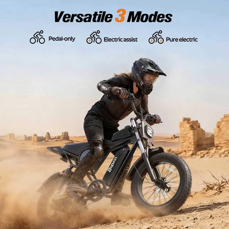 Peak 1500W-2000W  Electric Bike for Adult  48V 20AH/25AH Removable Battery Up to 80 Miles Dual Suspension 20" Fat Tires E-Bike image 4