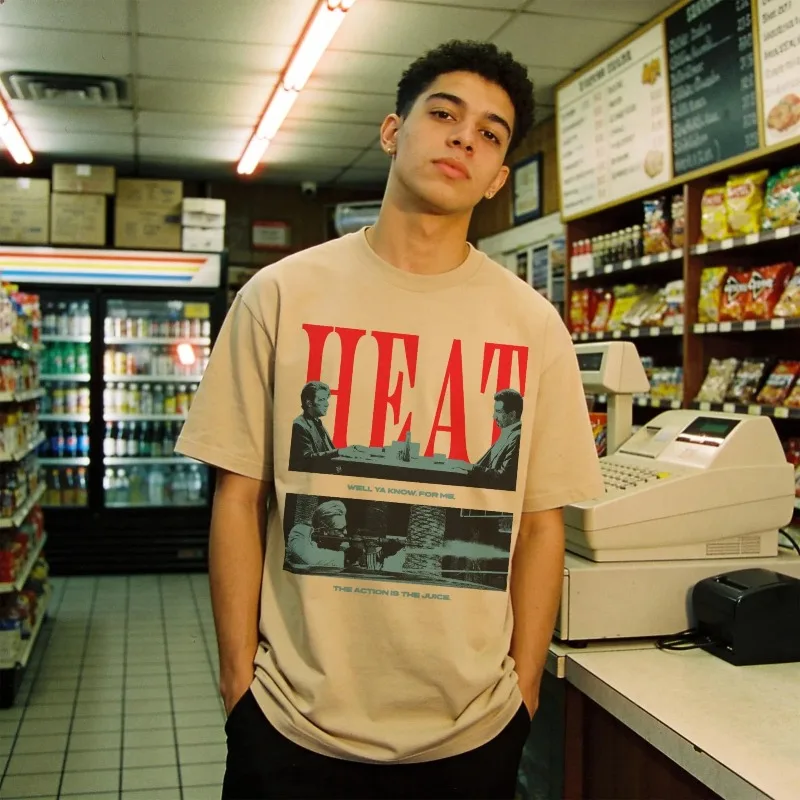 Vintage 90's Movie T-Shirt, Diner Scene Heat Graphic Tee Four season popular unisex cotton T-shirt