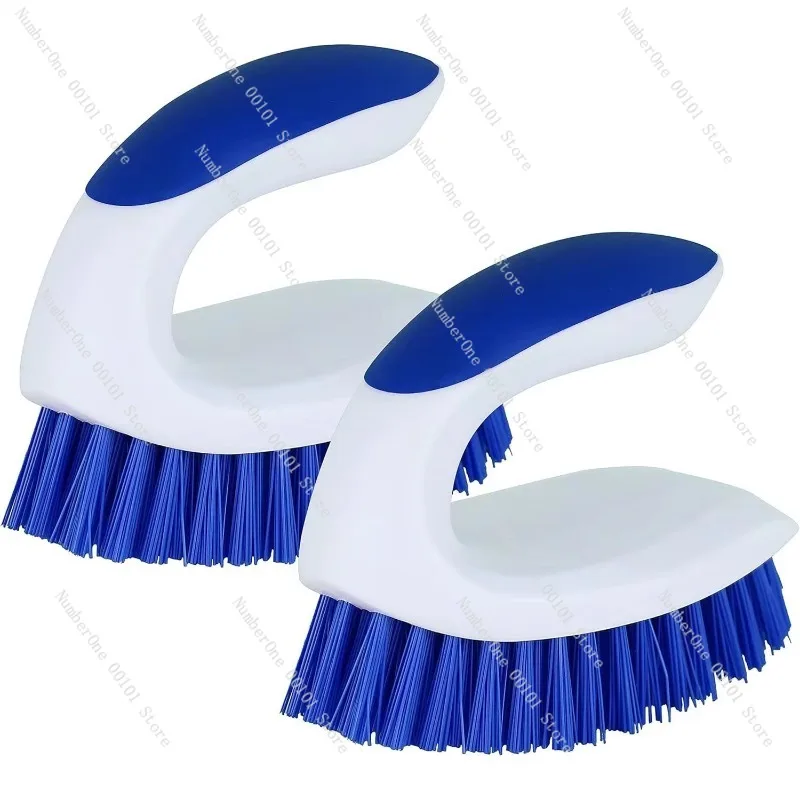 2 Pack Handheld Hard Bristle Cleaning Brush for Bathroom Tub Tile Floor Carpet
