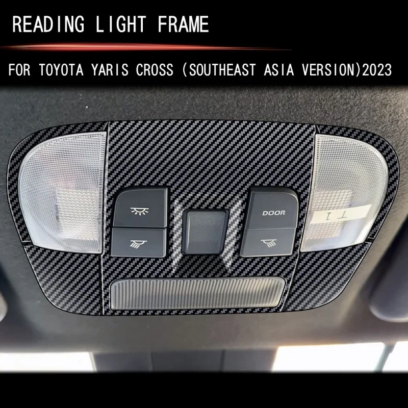 L/RHD For Toyota Yaris Cross 2023 2024 ABS carbonfiber front Reading Light Lamp control swtich panle cover Interior Accessories