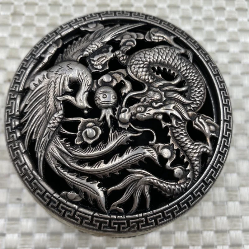 Antique Crafts Collection Bronze Dragon and Phoenix Incense Burner Crafts Bronze Ornaments Miscellaneous Items