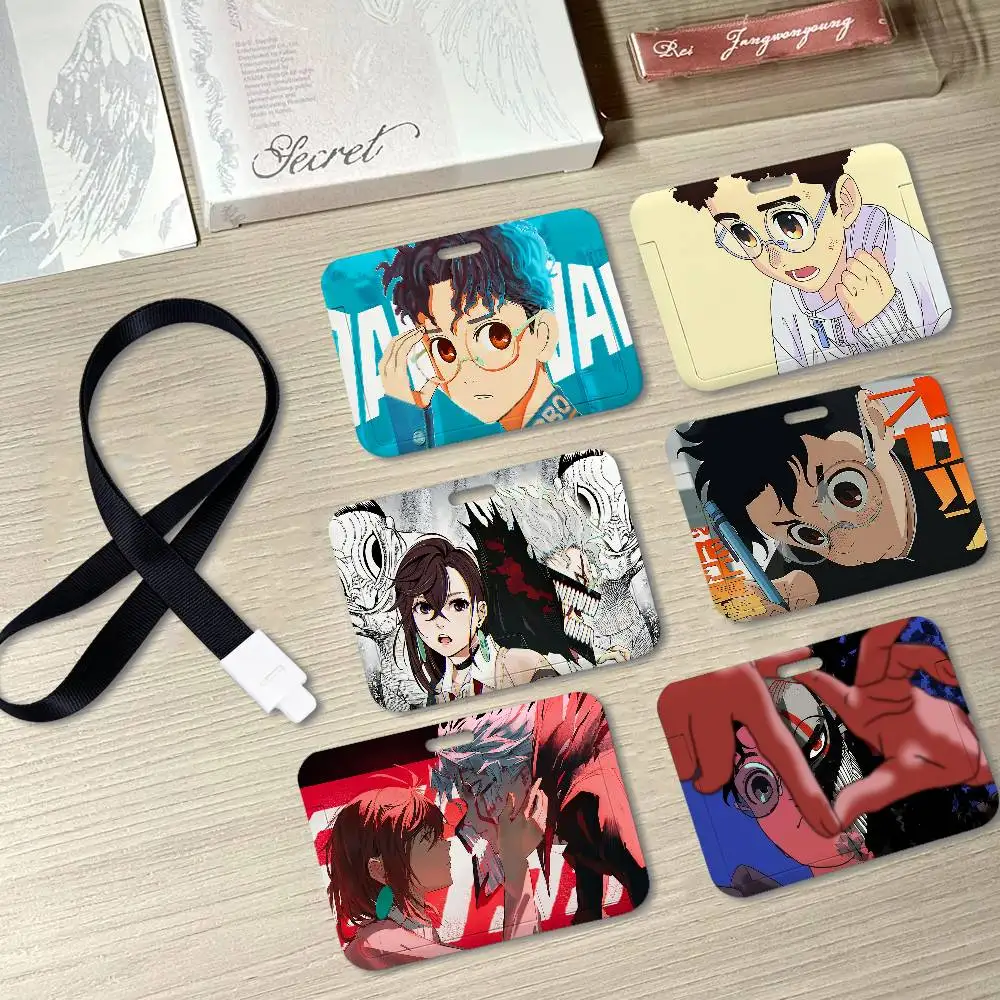 Anime Dandadan Ken Takakura Print Card Printed Tag Holder With Detachable Lanyard, Business Employee ID Card Holder
