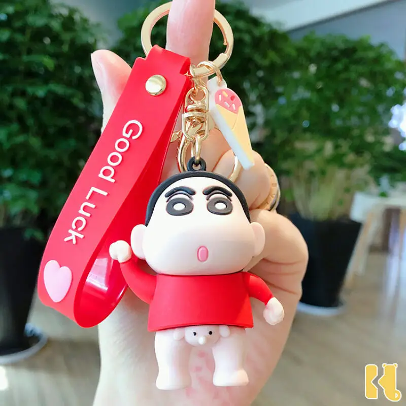 Crayon Shinchan Anime Figure Keychain Cute Cartoon Character Pendant Bag Decor Accessory Gift for Fans Collection Ornament