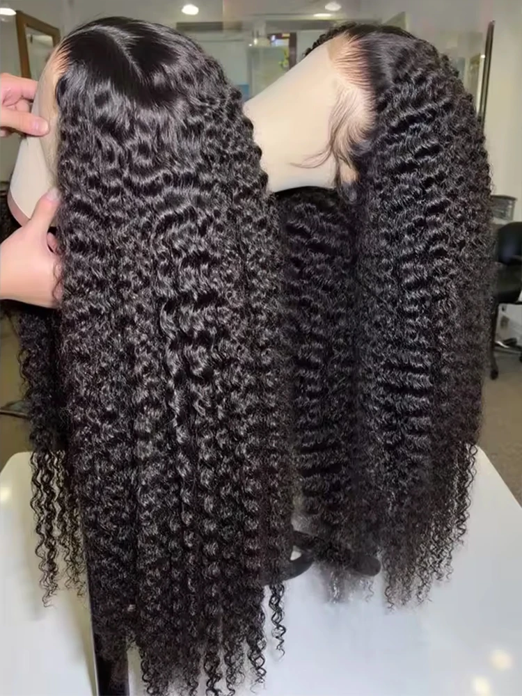 

Накладной парик из 100% натуральных волос Deep Wave 40-46 дюймов, 13x6 HD Lace Front, 13x4 Remy Curly Lace Frontal, для чернокожих женщин, плотность 300%