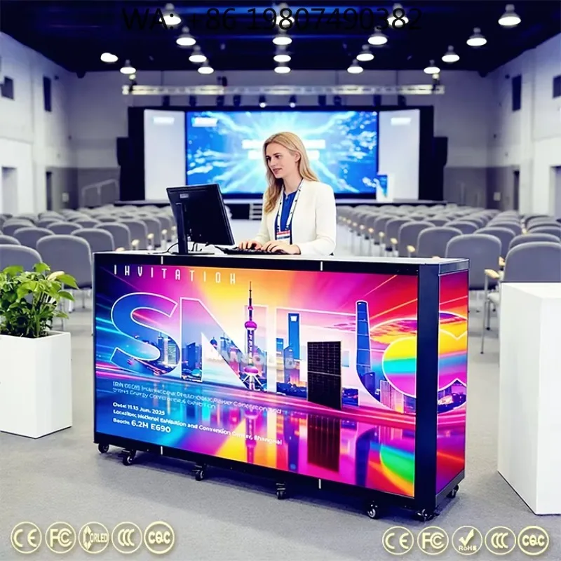 Custom Special Shape LED Video Wall DJ Booth Bar Counter Screen Creative Panel for Wedding Music Festival Stage Events