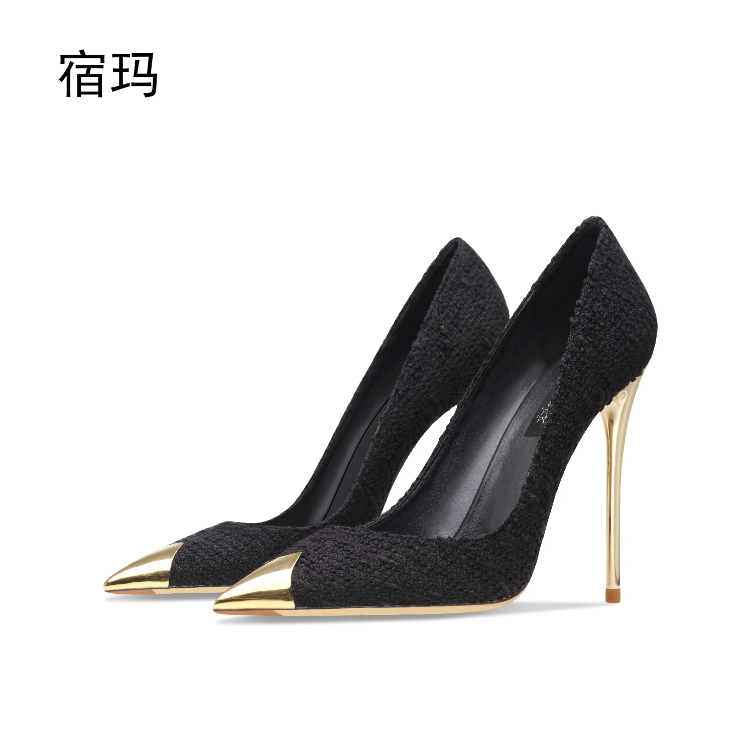 Women\'s Shoes 2024 Metal Decoration High Heels Casual OL Sexy Fashion Pumps Elegant Shoes Luxury Party Elegant Office Shoes 8cm