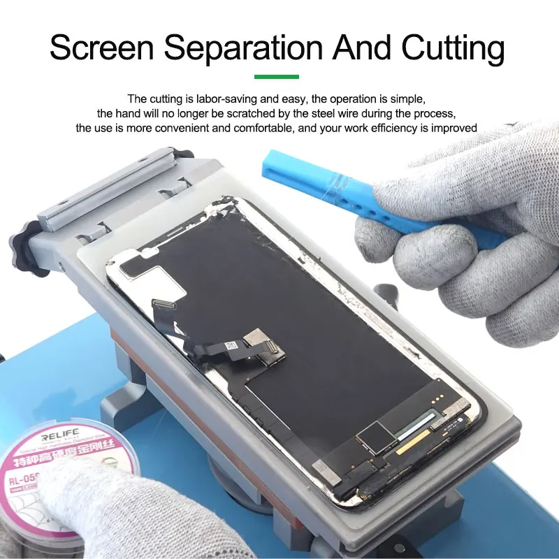 RELIFE-varilla de alambre de corte de RL-085 para mantenimiento de teléfono móvil, herramienta de reparación de separación de pantalla LCD Universal