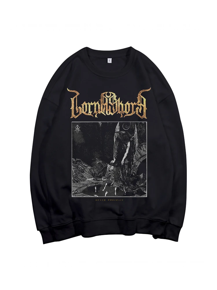 Lorna Shore Heavy Mental Sweatshirt lengan panjang pria/wanita, atasan hoodie Hip Hop pakaian jalanan Harajuku kasual pullover